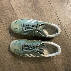 Sage Green Adidas Sambas. Size 6. Barely worn